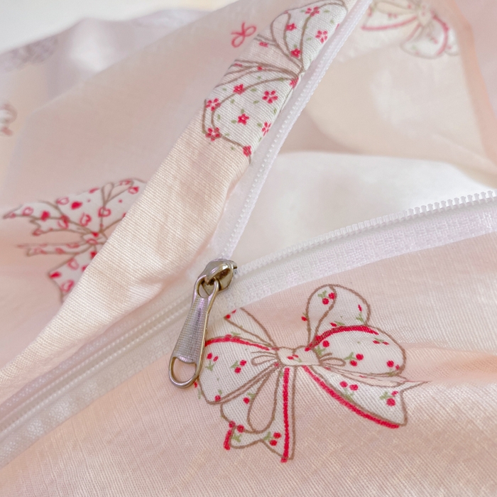 91家纺网 家纺一手货源 找家纺 梦可莱家居 2025新款木棉床盖四件套 蝴蝶结