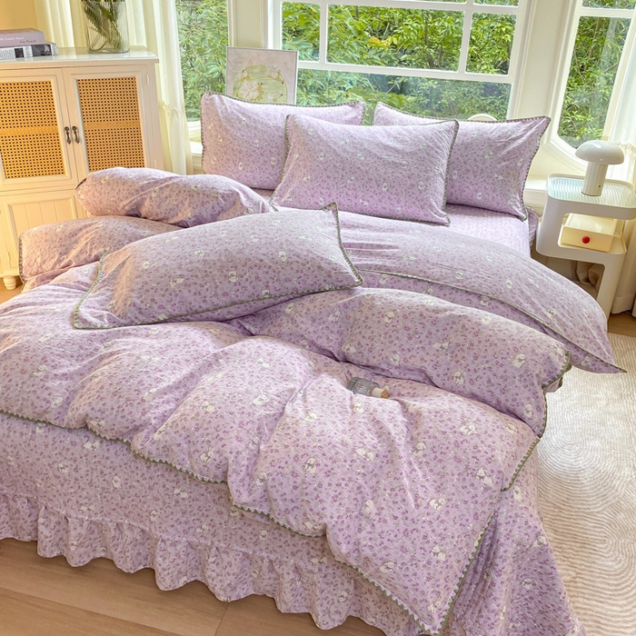 91家纺网 家纺一手货源 找家纺 梦可莱家居 2025新款木棉床盖四件套 可爱兔