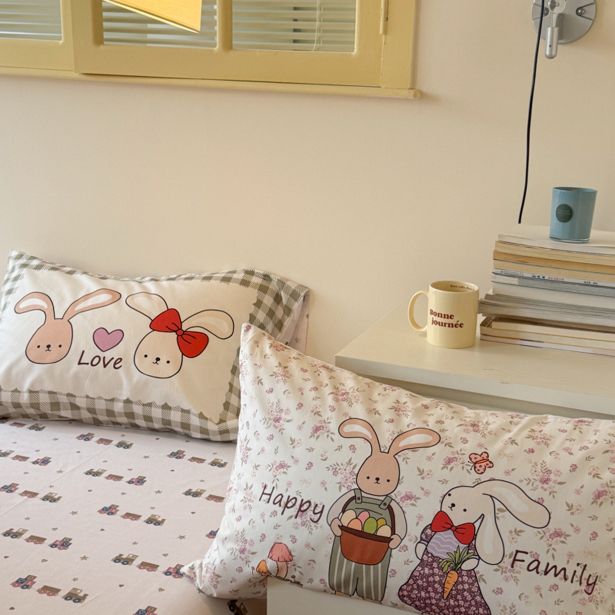 寐居家纺 2025新款全棉数码大阪枕套 甜甜兔