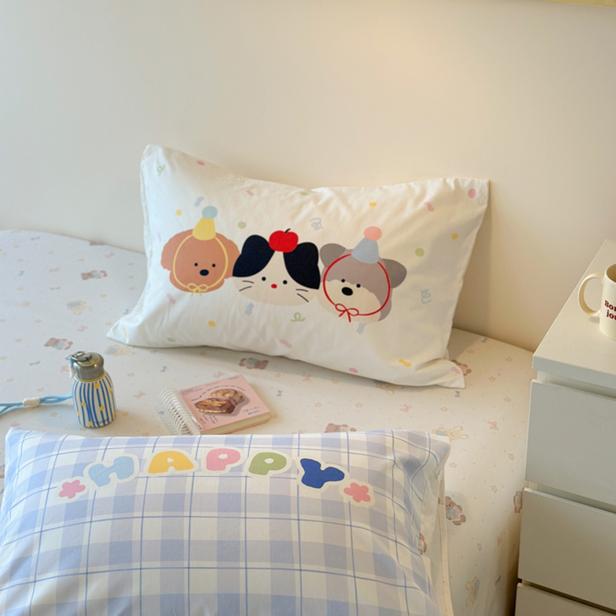 91家纺网 家纺一手货源 找家纺 寐居家纺 2025新款全棉数码大阪枕套 小伙伴