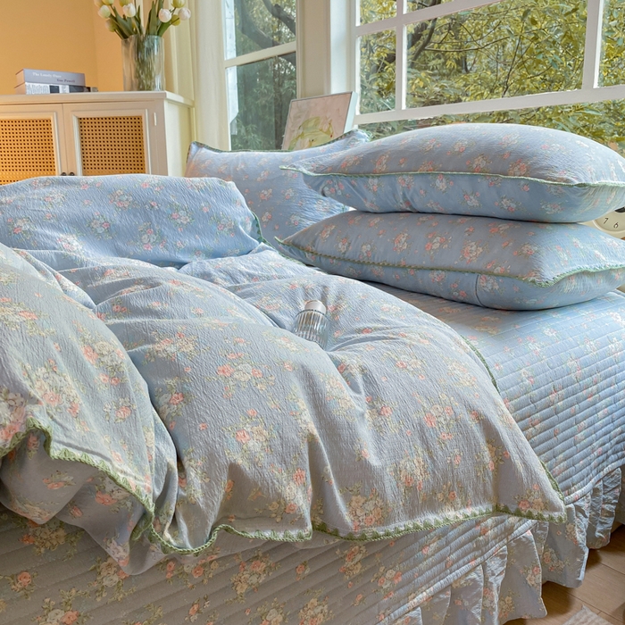 梦可莱家居 2025新款木棉床盖四件套 兰亭