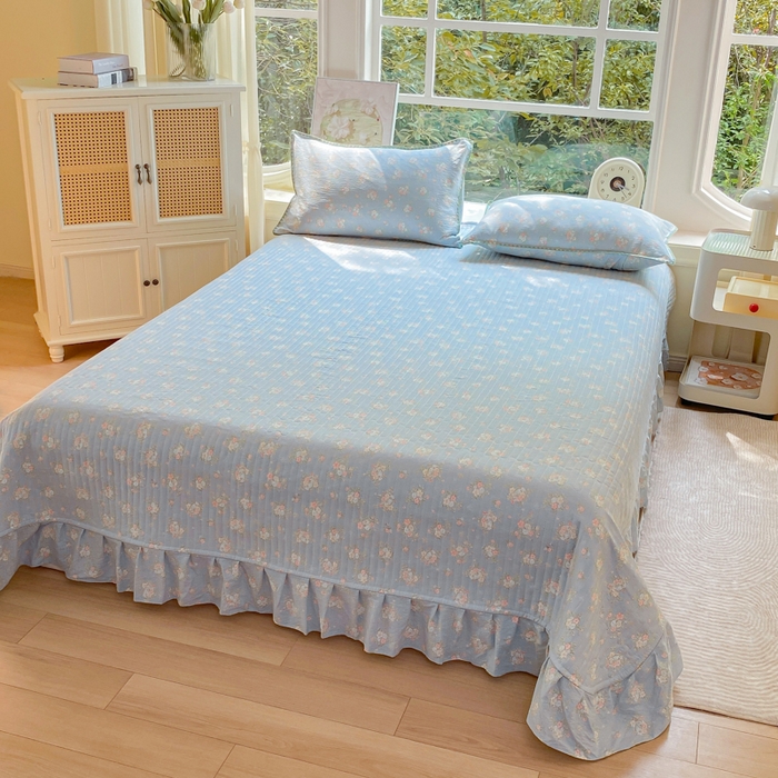 91家纺网 家纺一手货源 找家纺 梦可莱家居 2025新款木棉床盖四件套 兰亭