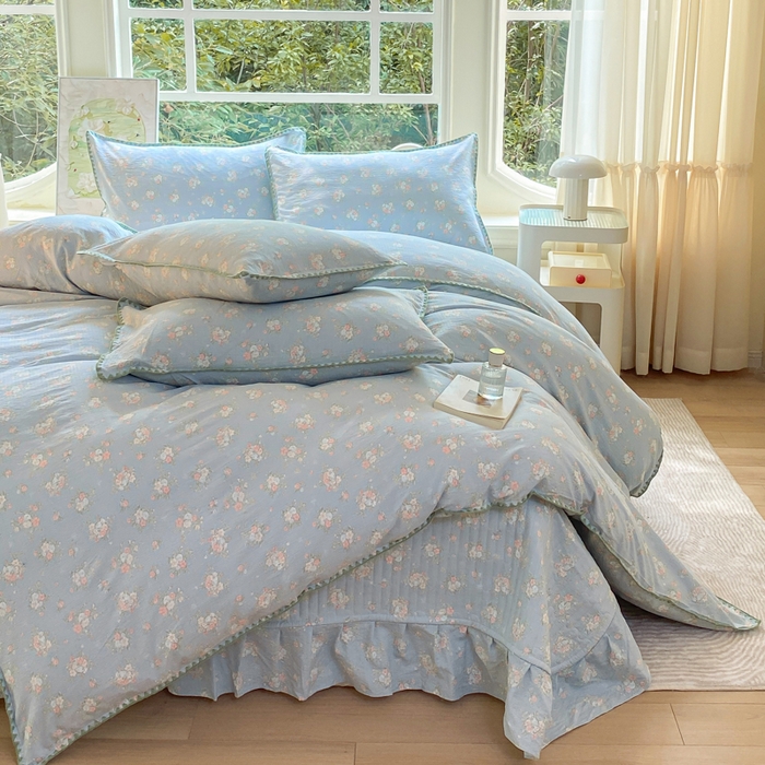 91家纺网 家纺一手货源 找家纺 梦可莱家居 2025新款木棉床盖四件套 兰亭