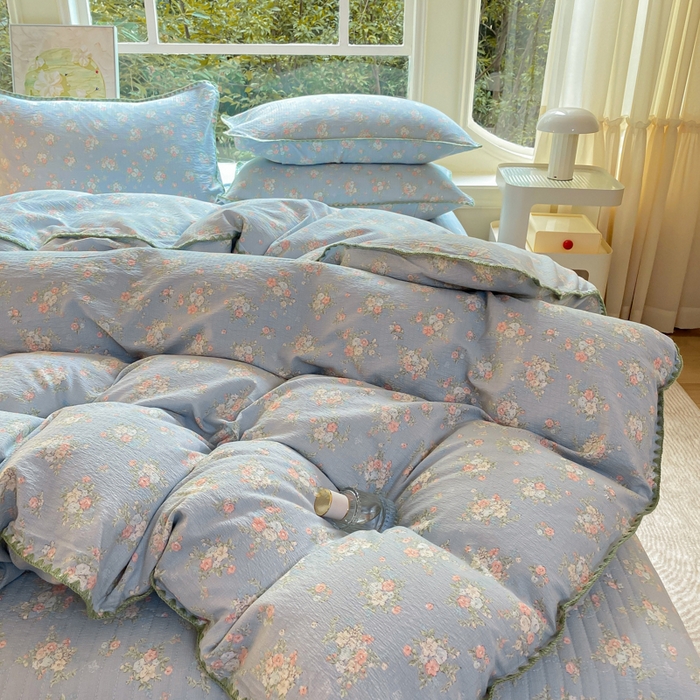 91家纺网 家纺一手货源 找家纺 梦可莱家居 2025新款木棉床盖四件套 兰亭