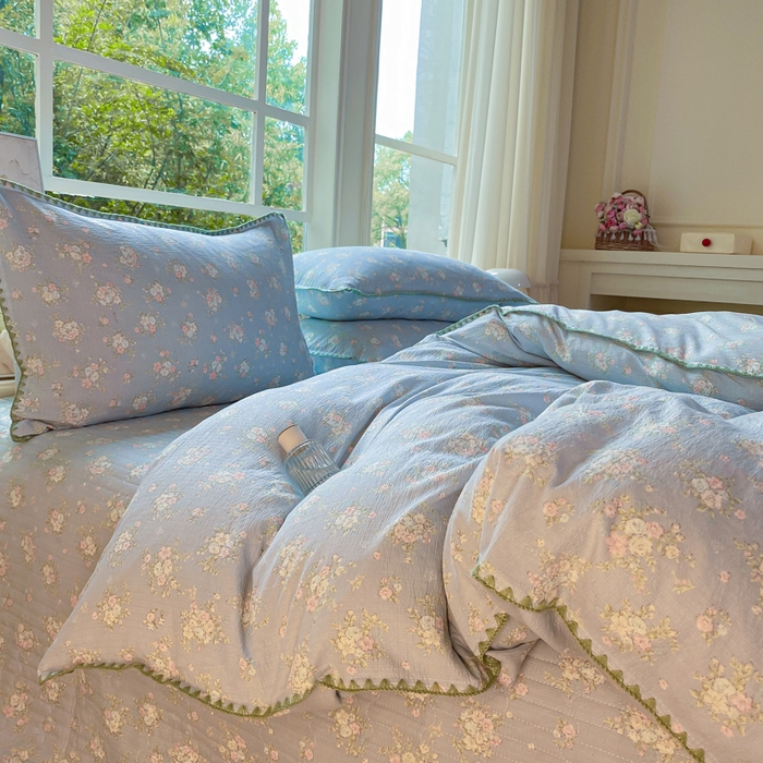 91家纺网 家纺一手货源 找家纺 梦可莱家居 2025新款木棉床盖四件套 兰亭