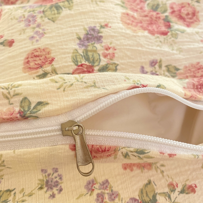 91家纺网 家纺一手货源 找家纺 梦可莱家居 2025新款木棉床盖四件套 玫瑰花园