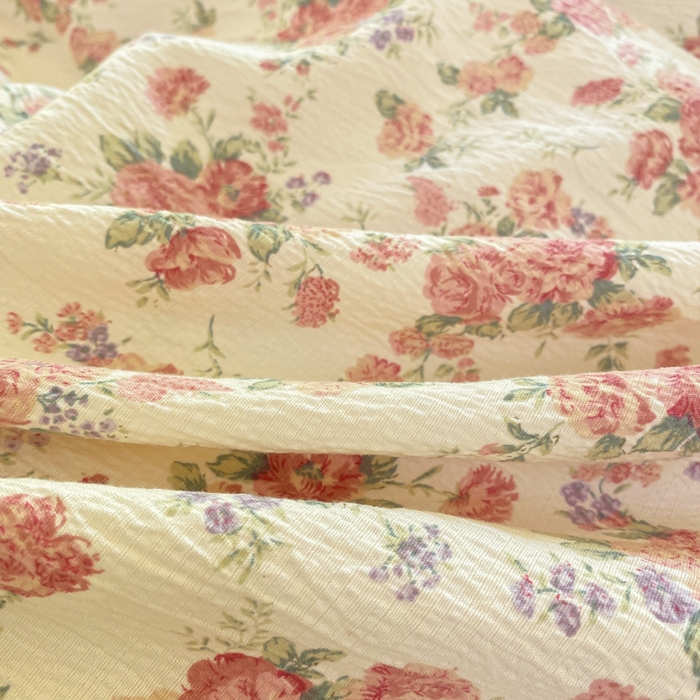 91家纺网 家纺一手货源 找家纺 梦可莱家居 2025新款木棉床盖四件套 玫瑰花园