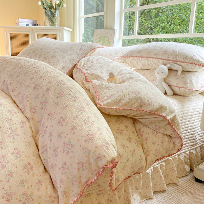 91家纺网 家纺一手货源 找家纺 梦可莱家居 2025新款木棉床盖四件套 木兰香