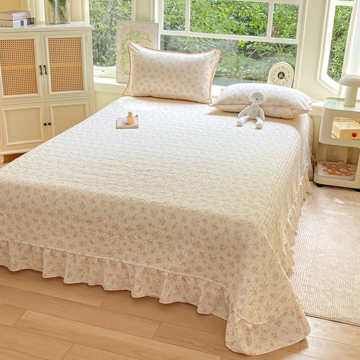 91家纺网 家纺一手货源 找家纺 梦可莱家居 2025新款木棉床盖四件套 木兰香