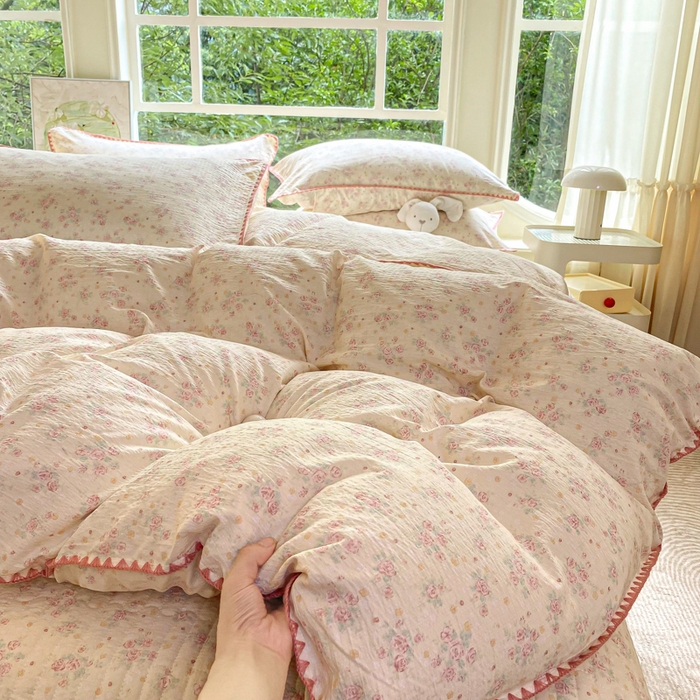 91家纺网 家纺一手货源 找家纺 梦可莱家居 2025新款木棉床盖四件套 木兰香