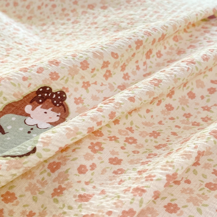 91家纺网 家纺一手货源 找家纺 梦可莱家居 2025新款木棉床盖四件套 小女孩