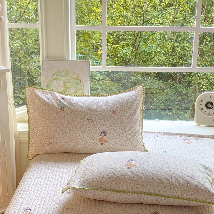 91家纺网 家纺一手货源 找家纺 梦可莱家居 2025新款木棉床盖四件套 小女孩