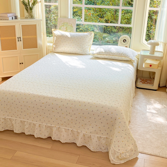 91家纺网 家纺一手货源 找家纺 梦可莱家居 2025新款木棉床盖四件套 樱桃