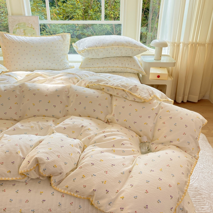 91家纺网 家纺一手货源 找家纺 梦可莱家居 2025新款木棉床盖四件套 樱桃