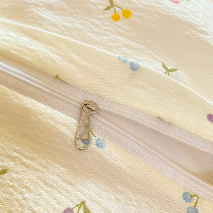 91家纺网 家纺一手货源 找家纺 梦可莱家居 2025新款木棉床盖四件套 樱桃