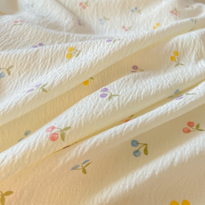 91家纺网 家纺一手货源 找家纺 梦可莱家居 2025新款木棉床盖四件套 樱桃