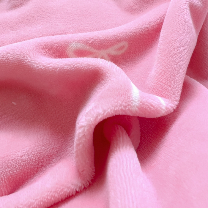 91家纺网 家纺一手货源 找家纺 睡美人 2025韩版暖铂绒牛奶绒花边床裙床笠床单款四件套 同心结-桃粉色