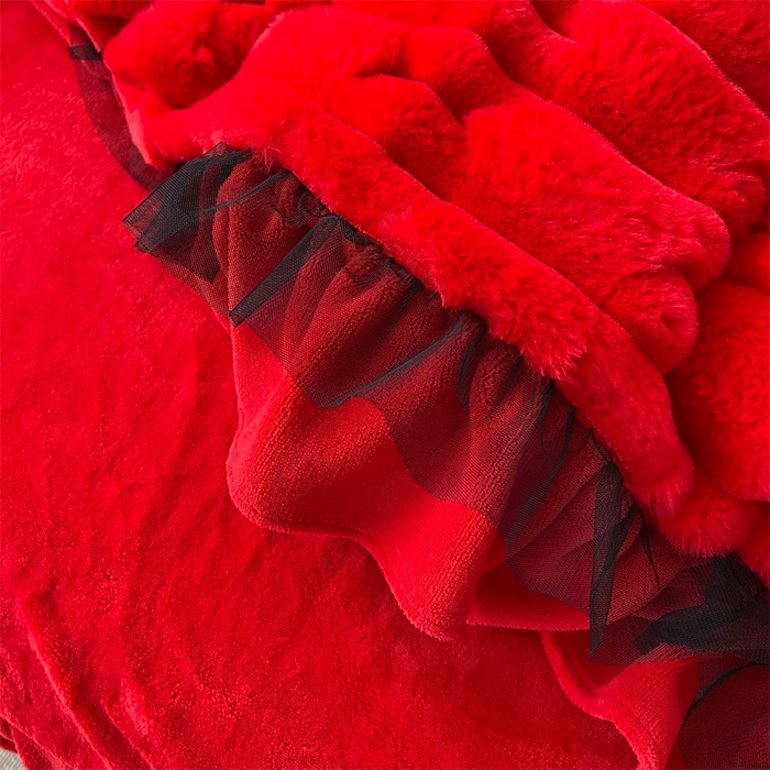 91家纺网 家纺一手货源 找家纺 （总）睡美人 2025韩版兔绒提花牛奶绒床裙床单床笠款四件套