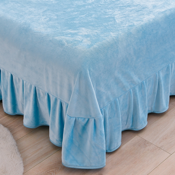 91家纺网 家纺一手货源 找家纺 绒宴 2025新款8.5斤牛奶绒金貂法莱绒床裙款保暖四件套 约定