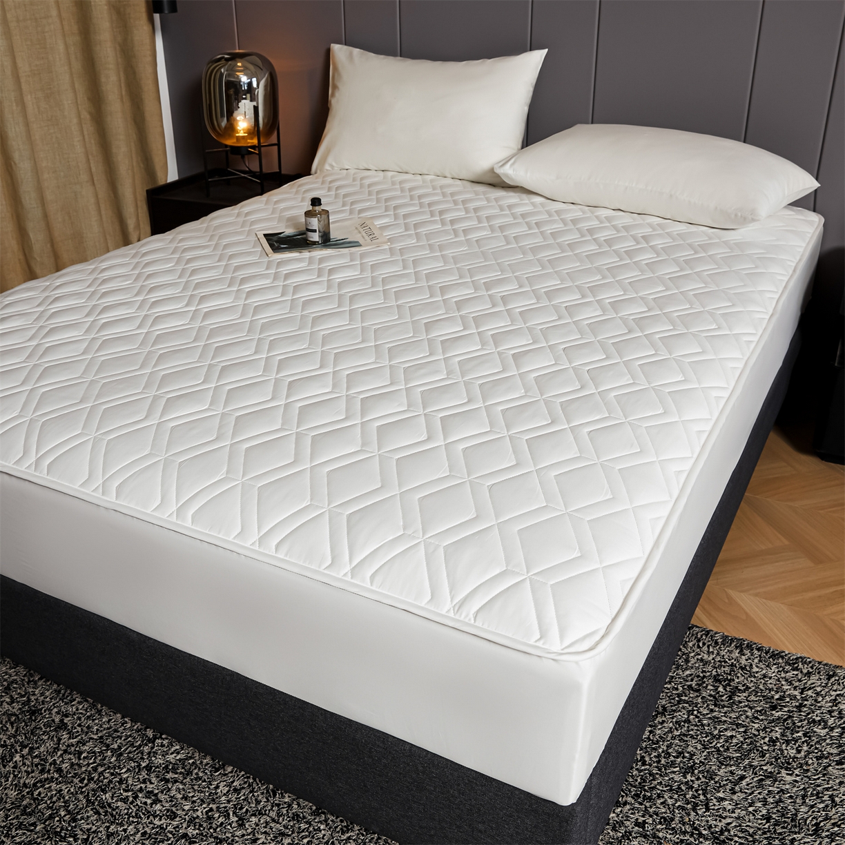 91家纺网 家纺一手货源 找家纺 （总）优眠坊 2025新款60S全棉纯棉纯色床笠系列单床笠单品床笠单件床笠