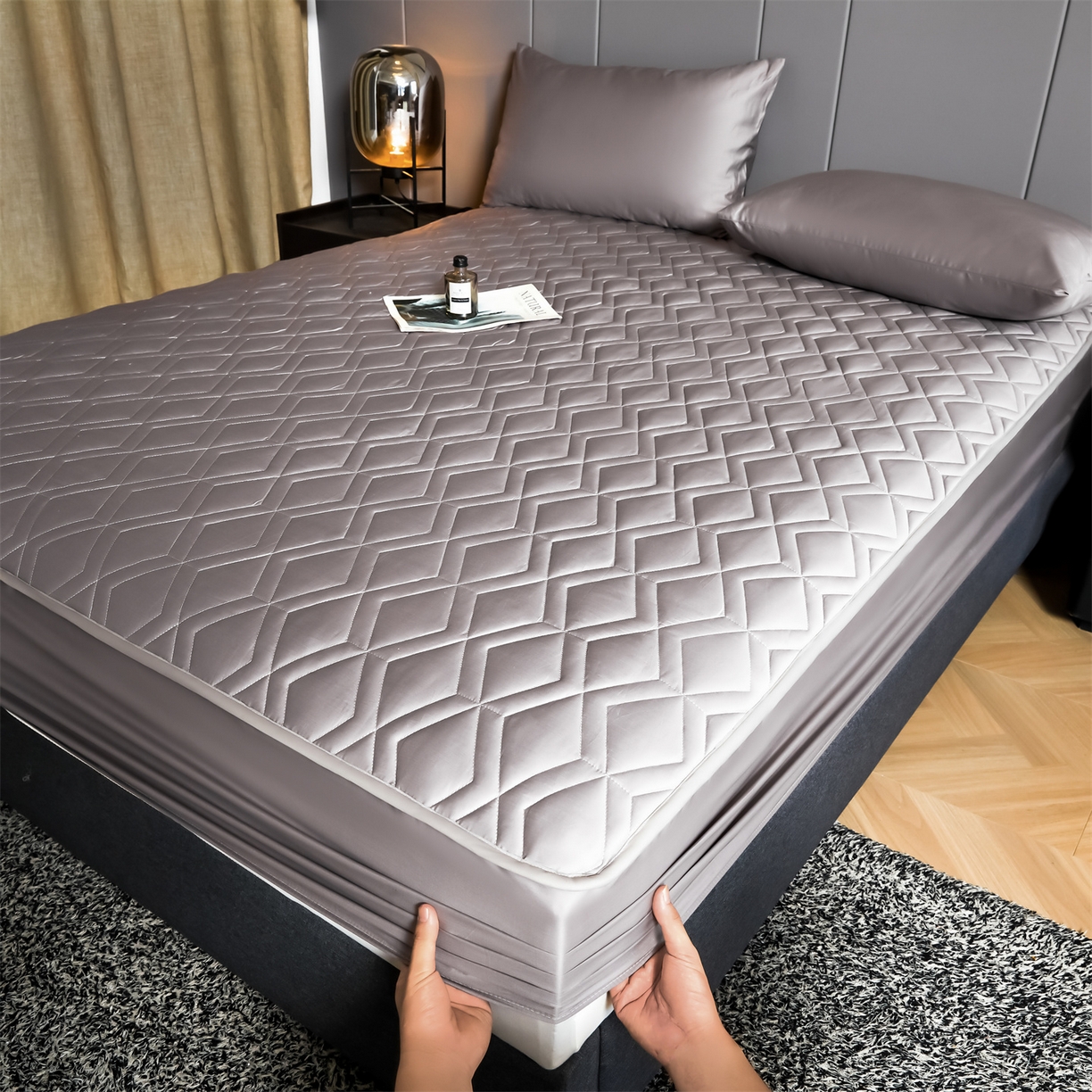 91家纺网 家纺一手货源 找家纺 （总）优眠坊 2025新款60S全棉纯棉纯色床笠系列单床笠单品床笠单件床笠