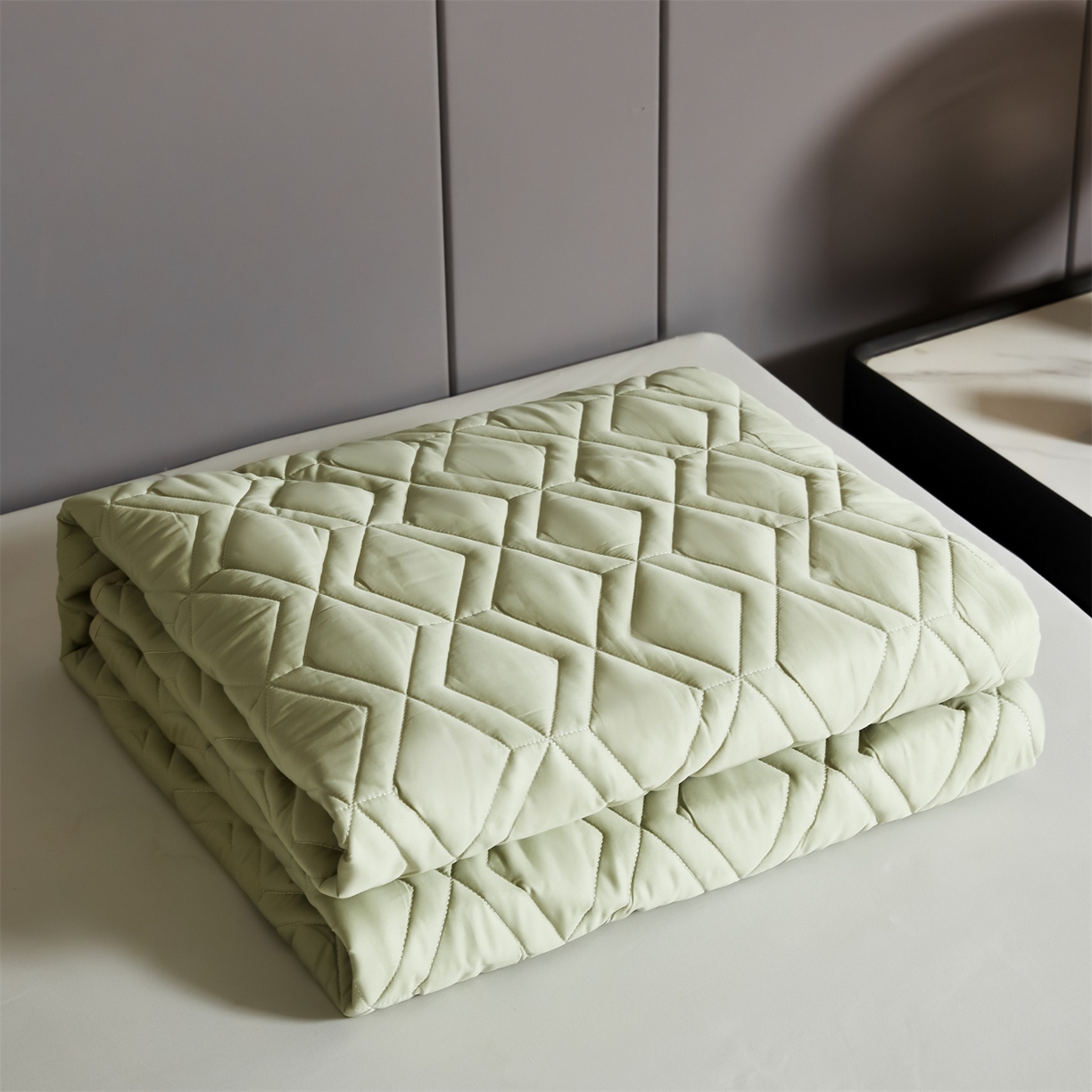 91家纺网 家纺一手货源 找家纺 优眠坊 2025新款60S全棉纯棉纯色床笠系列单床笠单品床笠单件床笠 柳染绿