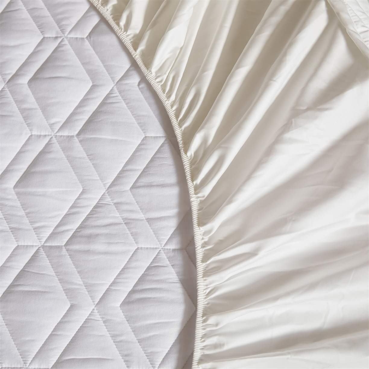 91家纺网 家纺一手货源 找家纺 优眠坊 2025新款60S全棉纯棉纯色床笠系列单床笠单品床笠单件床笠 棉花白