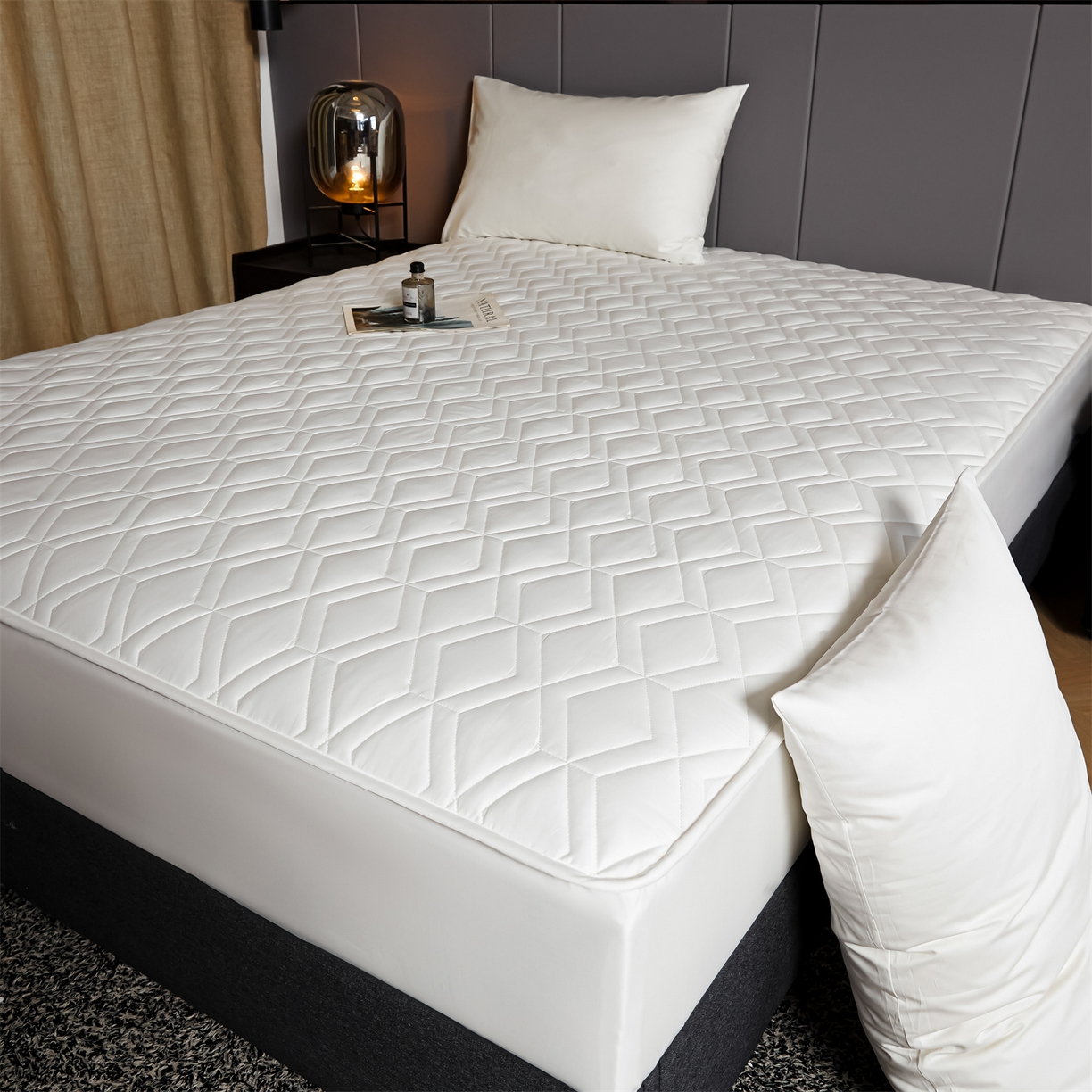 91家纺网 家纺一手货源 找家纺 优眠坊 2025新款60S全棉纯棉纯色床笠系列单床笠单品床笠单件床笠 棉花白