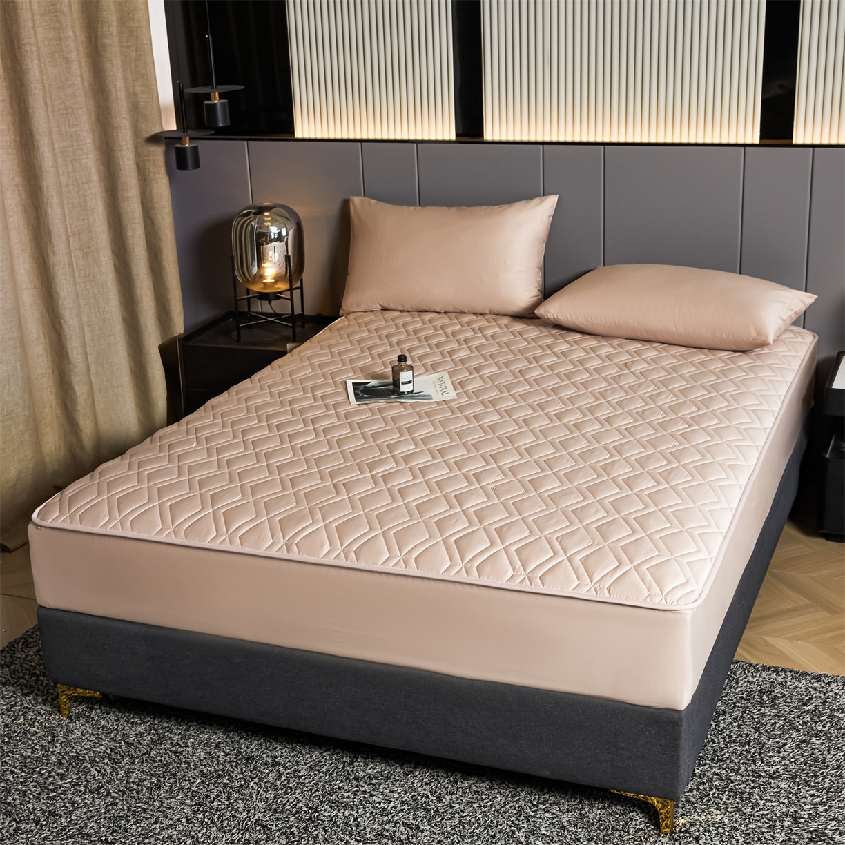 91家纺网 家纺一手货源 找家纺 优眠坊 2025新款60S全棉纯棉纯色床笠系列单床笠单品床笠单件床笠 千代粉