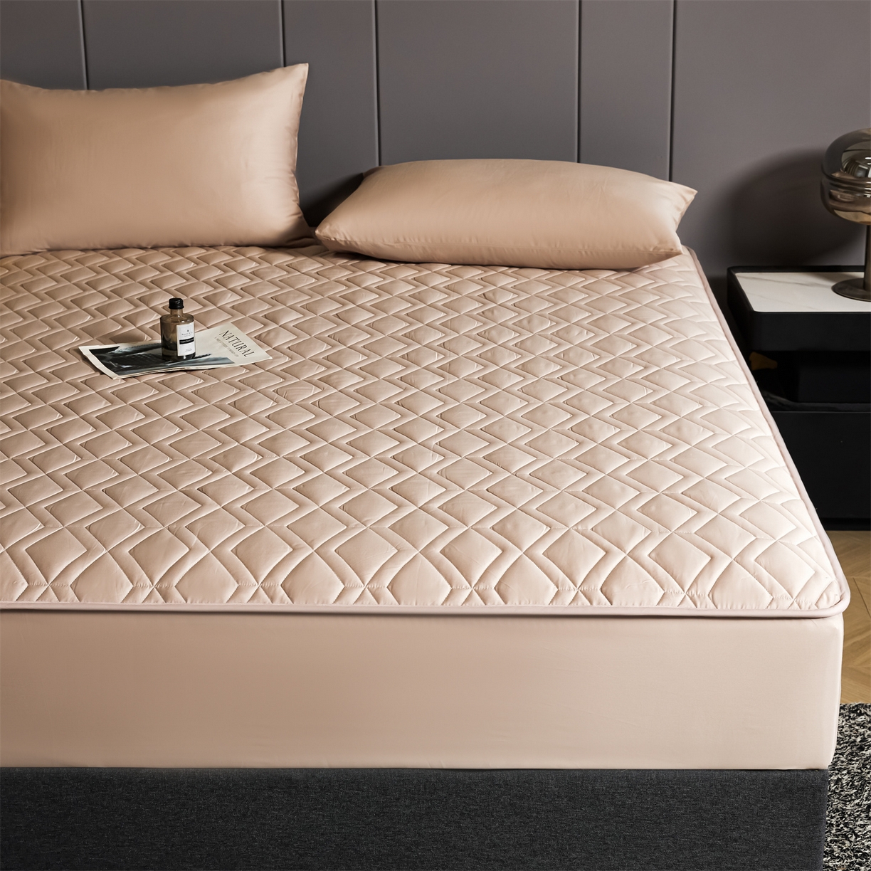 91家纺网 家纺一手货源 找家纺 优眠坊 2025新款60S全棉纯棉纯色床笠系列单床笠单品床笠单件床笠 千代粉