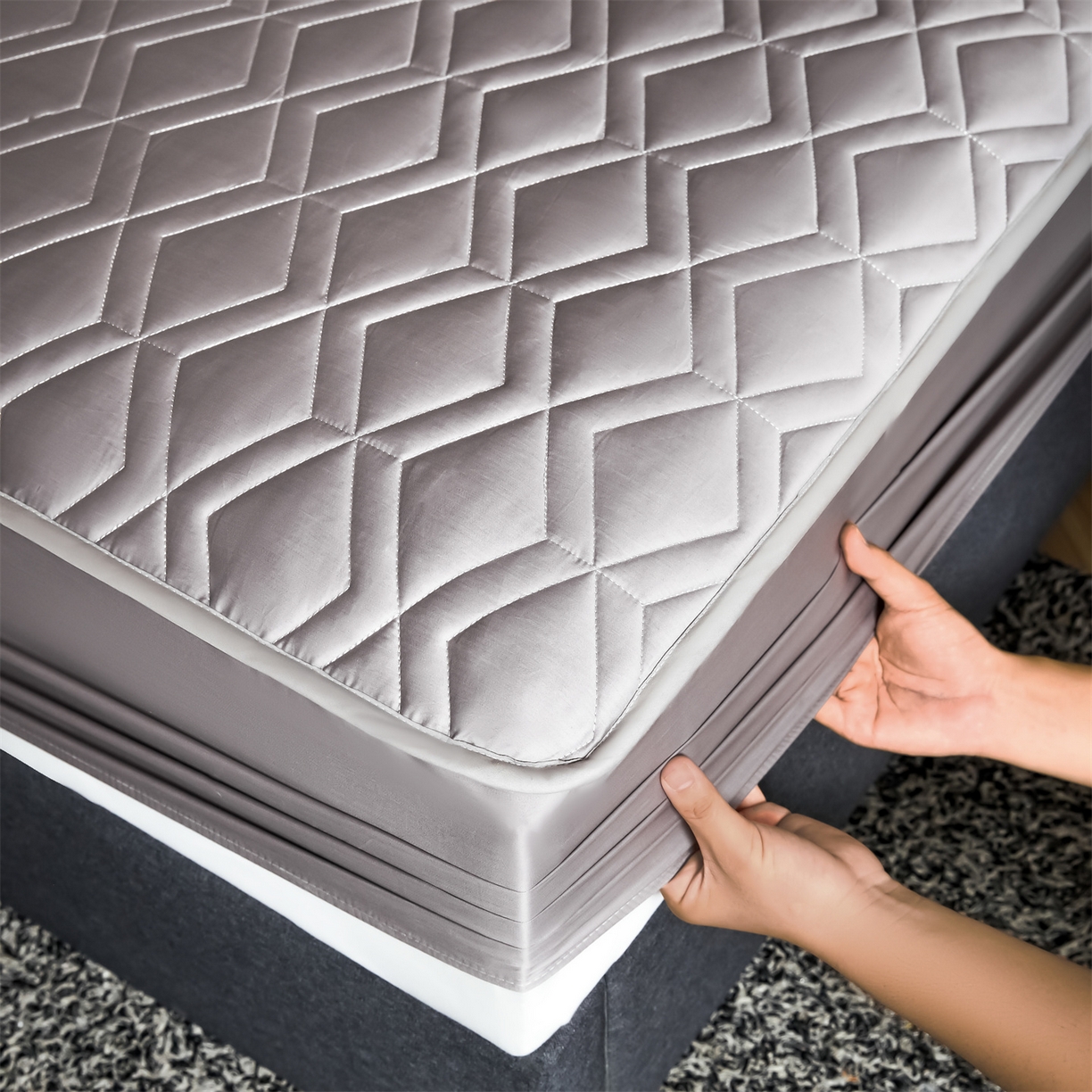 91家纺网 家纺一手货源 找家纺 优眠坊 2025新款60S全棉纯棉纯色床笠系列单床笠单品床笠单件床笠 香芋紫