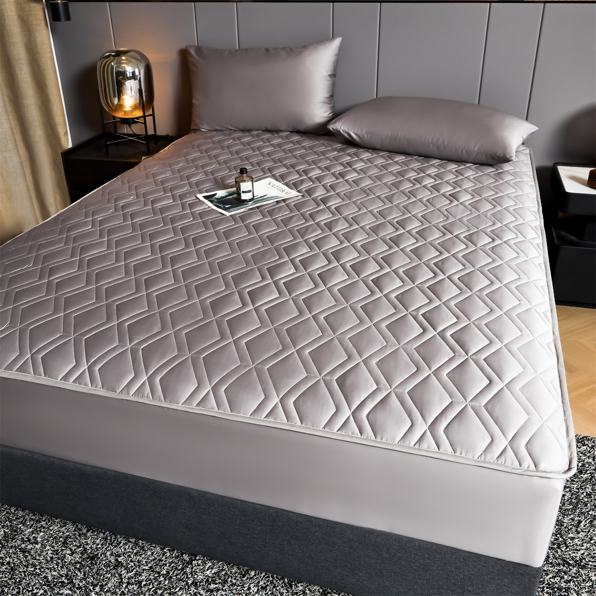 91家纺网 家纺一手货源 找家纺 优眠坊 2025新款60S全棉纯棉纯色床笠系列单床笠单品床笠单件床笠 香芋紫