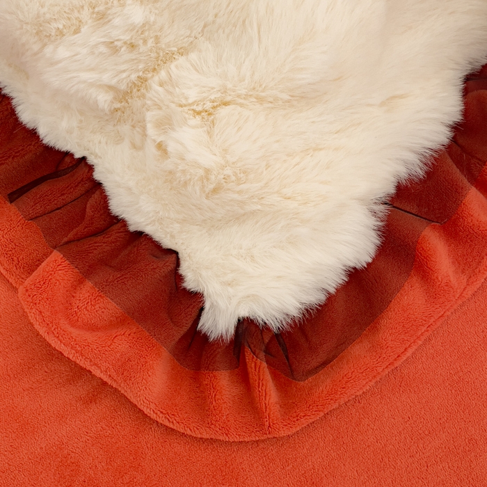 91家纺网 家纺一手货源 找家纺 睡美人 2025韩版兔兔绒牛奶绒床裙床单床笠款公主蕾丝四件套 兔兔绒-阳光橙