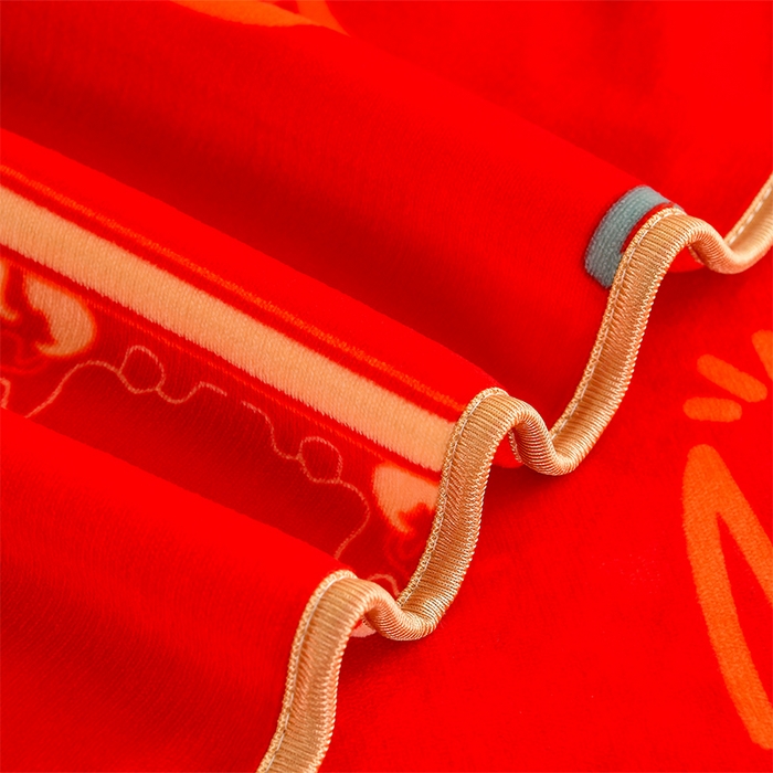 91家纺网 家纺一手货源 找家纺 馨梦缘 2025直播爆款8.5斤牛奶绒四件套加厚保暖床裙金貂绒 笑口常开 大红