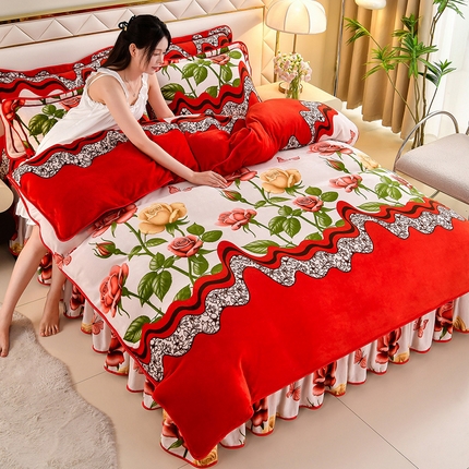 91家纺网 家纺一手货源 找家纺 总 馨梦缘 2025新款牛奶绒四件套法莱绒四件套珊瑚金貂绒四件套小包边四件套