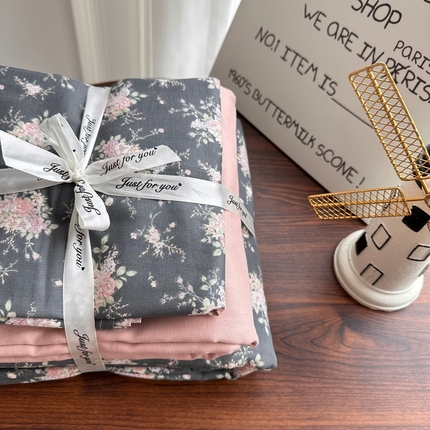 91家纺网 家纺一手货源 找家纺 爱思佳 2024新款A类母婴全棉双层纱印花四件套直播热卖系列-系列一 梦里花