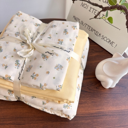 91家纺网 家纺一手货源 找家纺 （总）爱思佳 2024新款A类母婴全棉双层纱印花四件套直播热卖系列-系列一