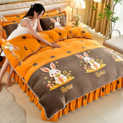 91家纺网 家纺一手货源 找家纺 总 馨梦缘 2025新款牛奶绒四件套法莱绒四件套珊瑚金貂绒四件套小包边四件套