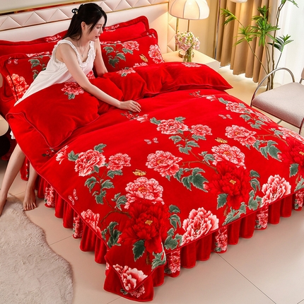 91家纺网 家纺一手货源 找家纺 总 馨梦缘 2025新款牛奶绒四件套法莱绒四件套珊瑚金貂绒四件套小包边四件套