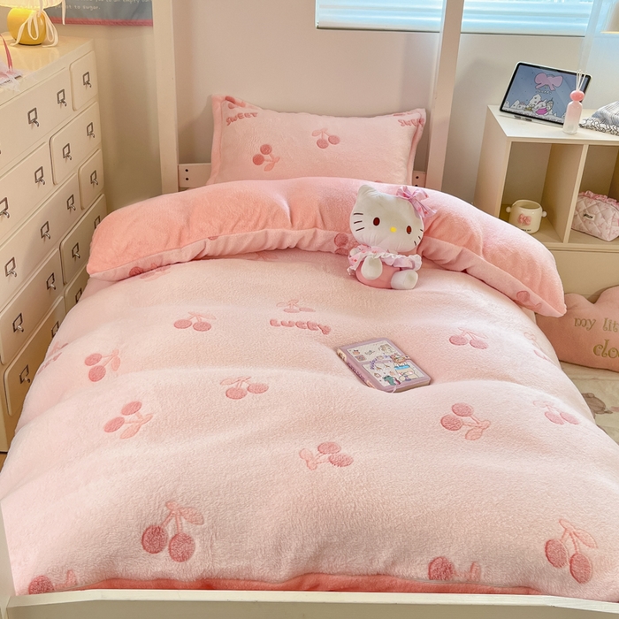 91家纺网 家纺一手货源 找家纺 （总）川悦生活 2025新款立体雪花绒印花四件套学生床系列一场景一