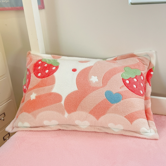 91家纺网 家纺一手货源 找家纺 川悦生活 2025新款立体雪花绒印花四件套学生床系列一场景一 冰激凌小熊