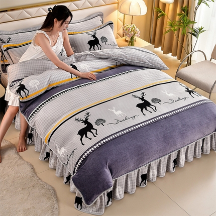 91家纺网 家纺一手货源 找家纺 总 馨梦缘 2025新款牛奶绒四件套法莱绒四件套珊瑚金貂绒四件套小包边四件套