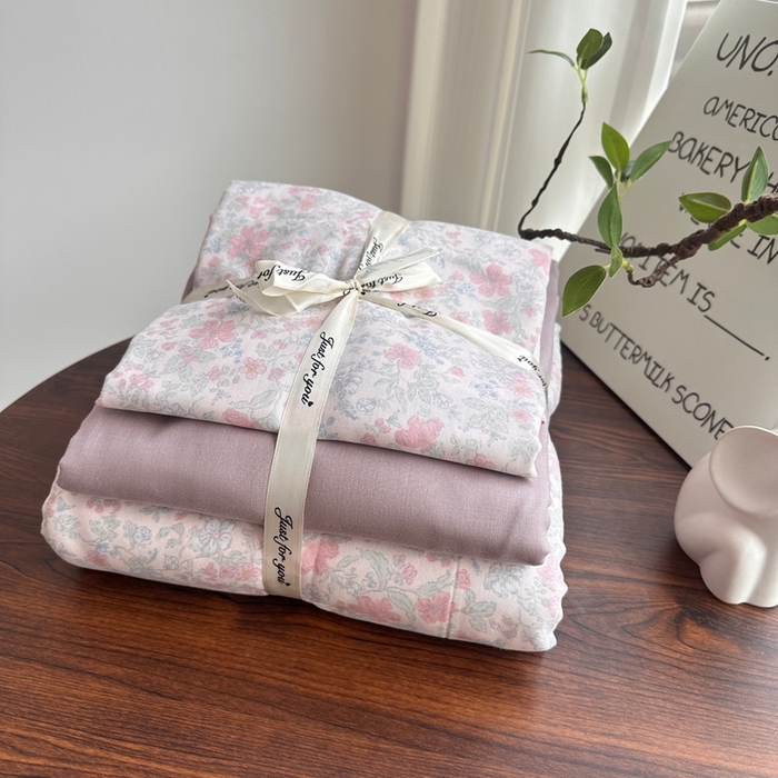 91家纺网 家纺一手货源 找家纺 （总）爱思佳 2024新款A类母婴全棉双层纱印花四件套直播热卖系列-系列一