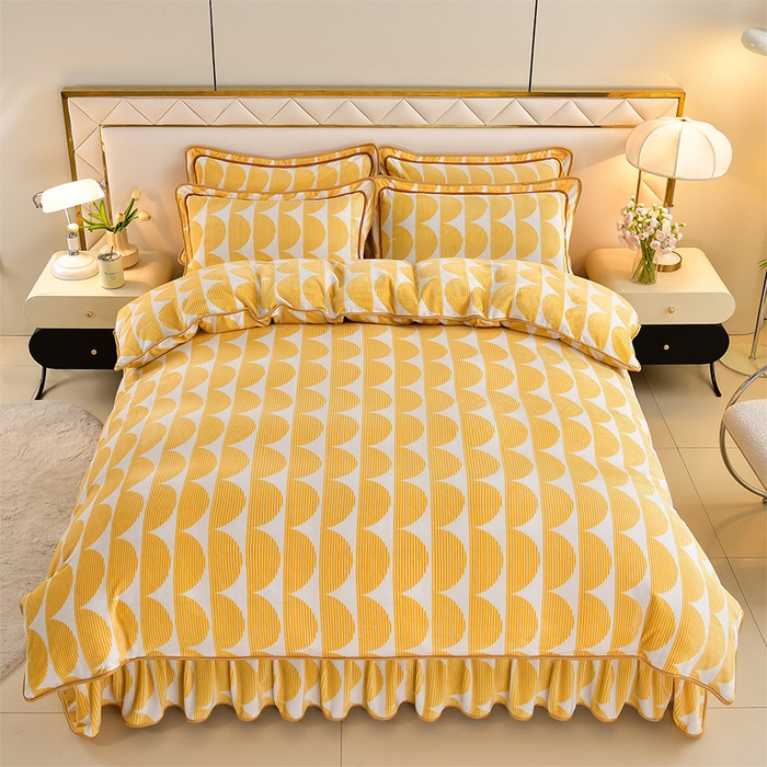 91家纺网 家纺一手货源 找家纺 馨梦缘 2025直播爆款8.5斤牛奶绒四件套加厚保暖床裙金貂绒 幸福