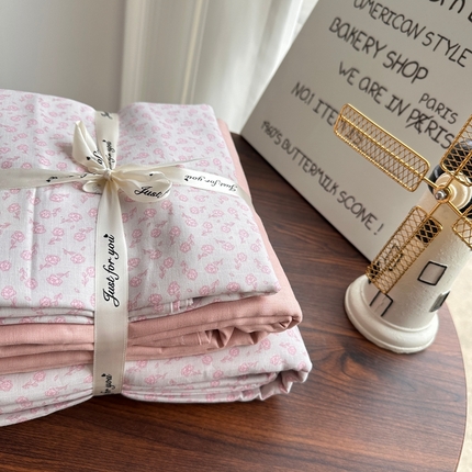 91家纺网 家纺一手货源 找家纺 （总）爱思佳 2024新款A类母婴全棉双层纱印花四件套直播热卖系列-系列一