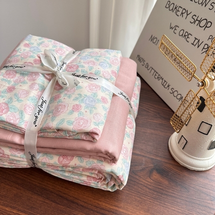 91家纺网 家纺一手货源 找家纺 （总）爱思佳 2024新款A类母婴全棉双层纱印花四件套直播热卖系列-系列一