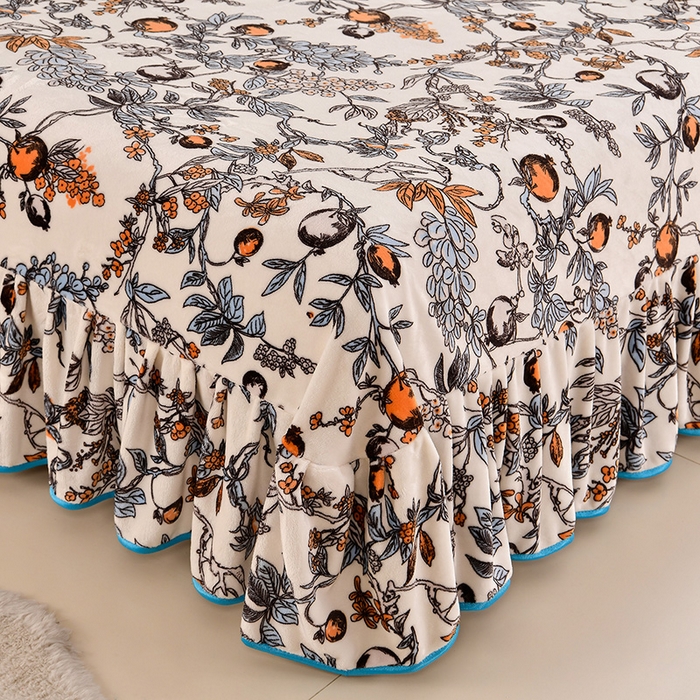 91家纺网 家纺一手货源 找家纺 馨梦缘 2025直播爆款8.5斤牛奶绒四件套加厚保暖床裙金貂绒 春华秋实