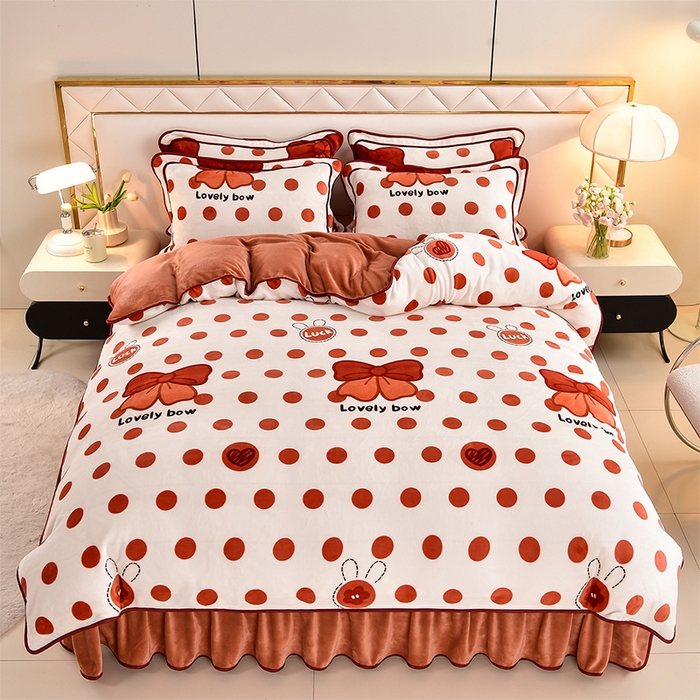 91家纺网 家纺一手货源 找家纺 馨梦缘 2025直播爆款8.5斤牛奶绒四件套加厚保暖床裙金貂绒 怦然心动