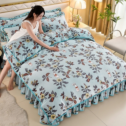 91家纺网 家纺一手货源 找家纺 总 馨梦缘 2025新款牛奶绒四件套法莱绒四件套珊瑚金貂绒四件套小包边四件套