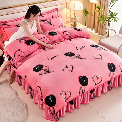 91家纺网 家纺一手货源 找家纺 总 馨梦缘 2025新款牛奶绒四件套法莱绒四件套珊瑚金貂绒四件套小包边四件套